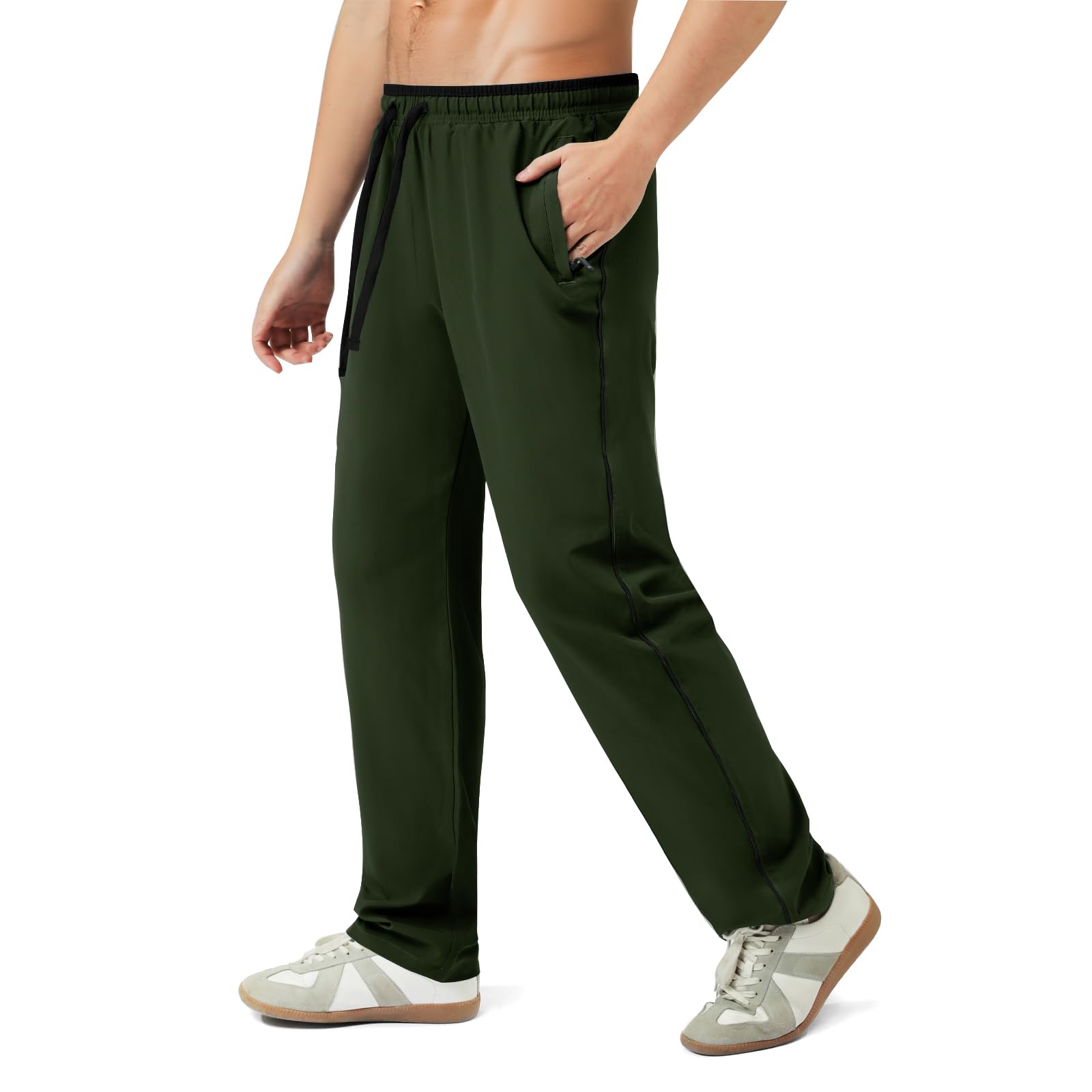 LOLLi kidz Men's Loose Fit Comfy High Performing Athletic Outdoor Sweatpants Lightweight with Zipper Pockets Black/Royal Blue - image 2