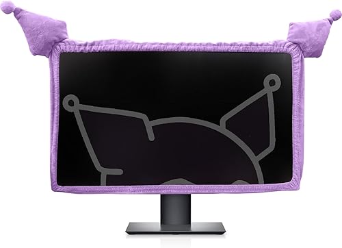 Funda protectora para monitor de computadora de 23 a 34 pulgadas con diseño de orejas de gato, bonita cubierta antipolvo para monitor con diseño