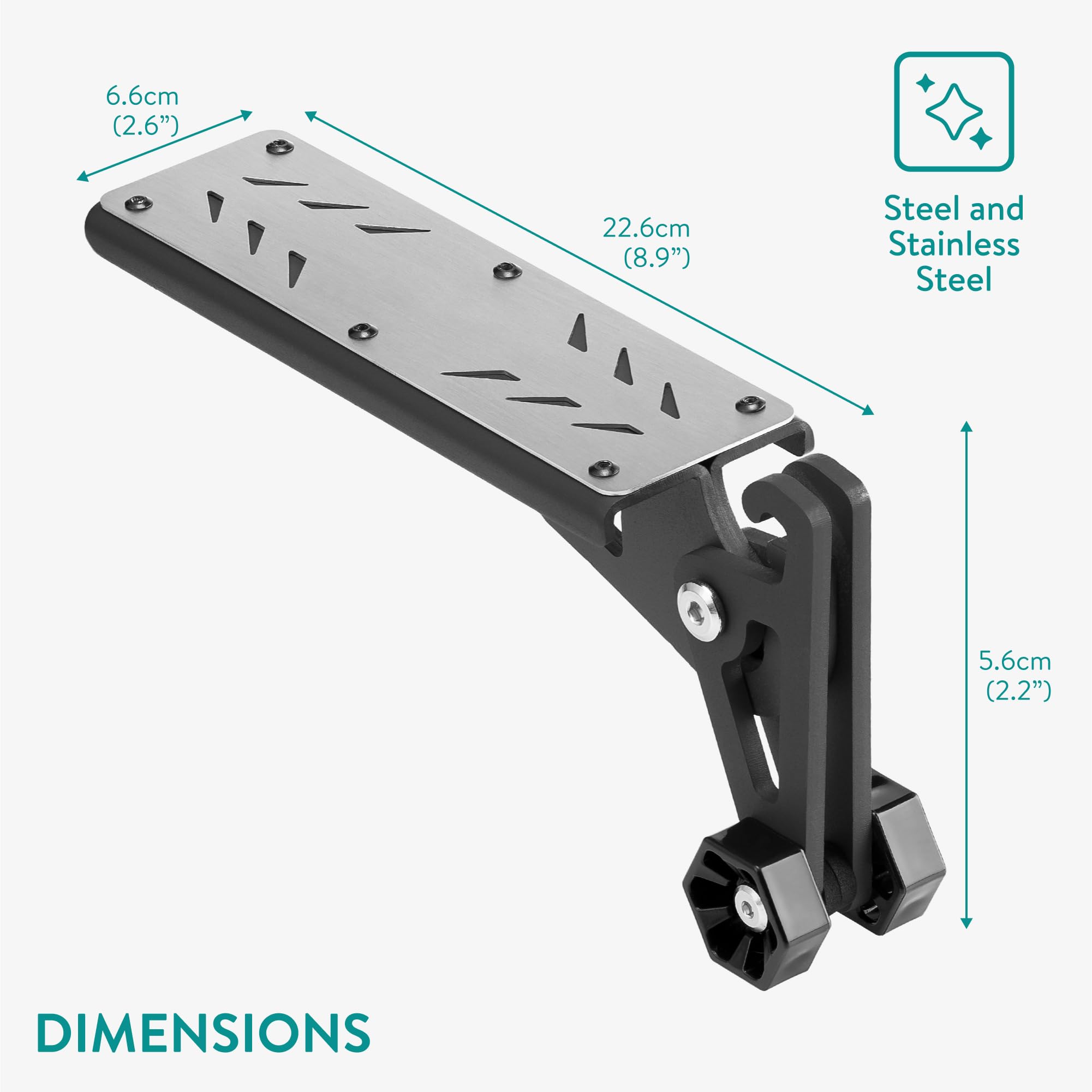 Navaris Gradino per Portiera Auto - Scalino Pieghevole - Pedane Auto - Pedana Poggiapiede Universale - Accessori per Fuoristrada Camper Utili - Nero - in Acciaio Inox