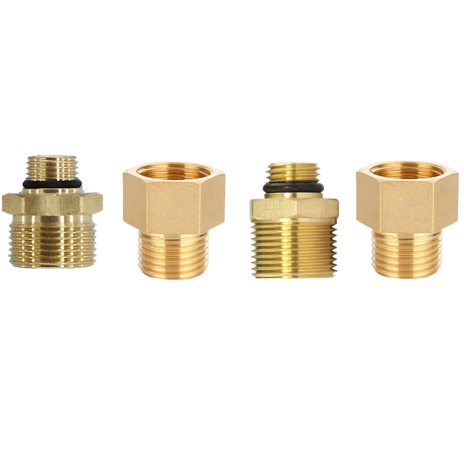 Gas Connection Adapter, 4-Piece Gas Bottle Adapter Set for EU Abroad, Propane Bottle Adapter Set for German Pressure Regulator, for Connecting Pressure Regulators to Foreign Gas Bottles