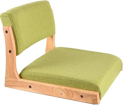 Japanese Armless Floor Chair with Back Support,Wooden Low-Back Meditation Legless Lazy Chair,Portable Tatami Chair with Soft Cushion,Floor Seat for Living Room, Bedroom, Bay Window,Reading