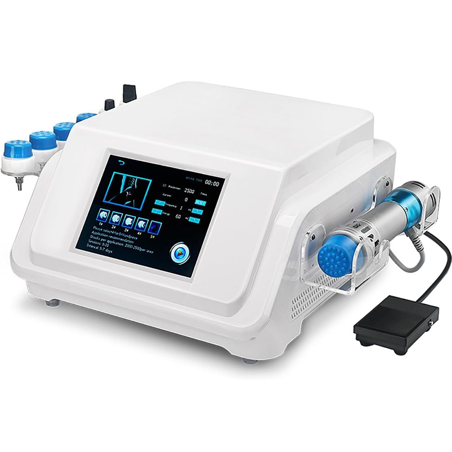 LIULIQ Shock Wave Machine, Extracorporeal Focused Shockwave Therapy Device with 6 Probes and 1 Handle, Multiple Mode Selection, Adjustable Energy and Strength for Improving Physical Condition