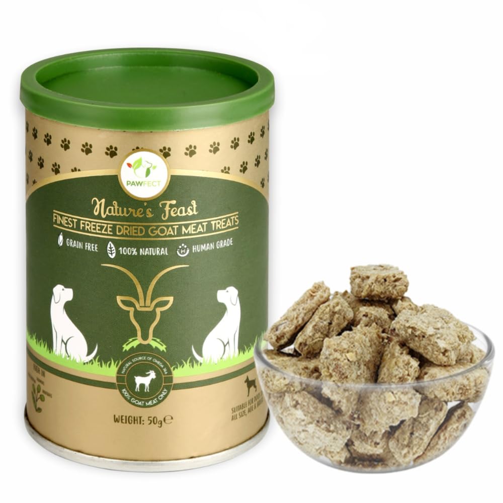 Pawfect Natures Feast Freeze Dried Dog Treats | 100% Natural Goat Treat | Single Ingredient | Grain Free | Training Treat | Food Topper for Dogs (50g/1.76oz) (B08T8BNL24) Amazon Price History, Amazon Price Tracker