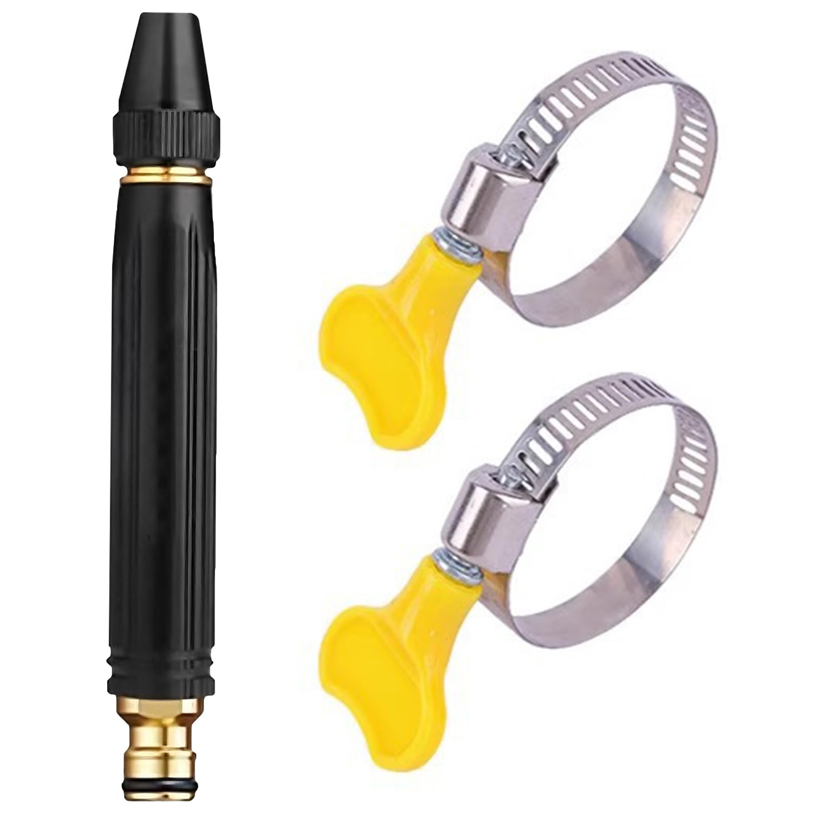 High Pressure Hose Nozzle,Heavy Duty Adjustable Twist Hose Nozzle Jet Sweeper Nozzle,Car Wash Spray Nozzle with 3 Modes,High-Pressure Water Sprinkler for Car Washing,Garden Watering,Cleaning (1 Set)