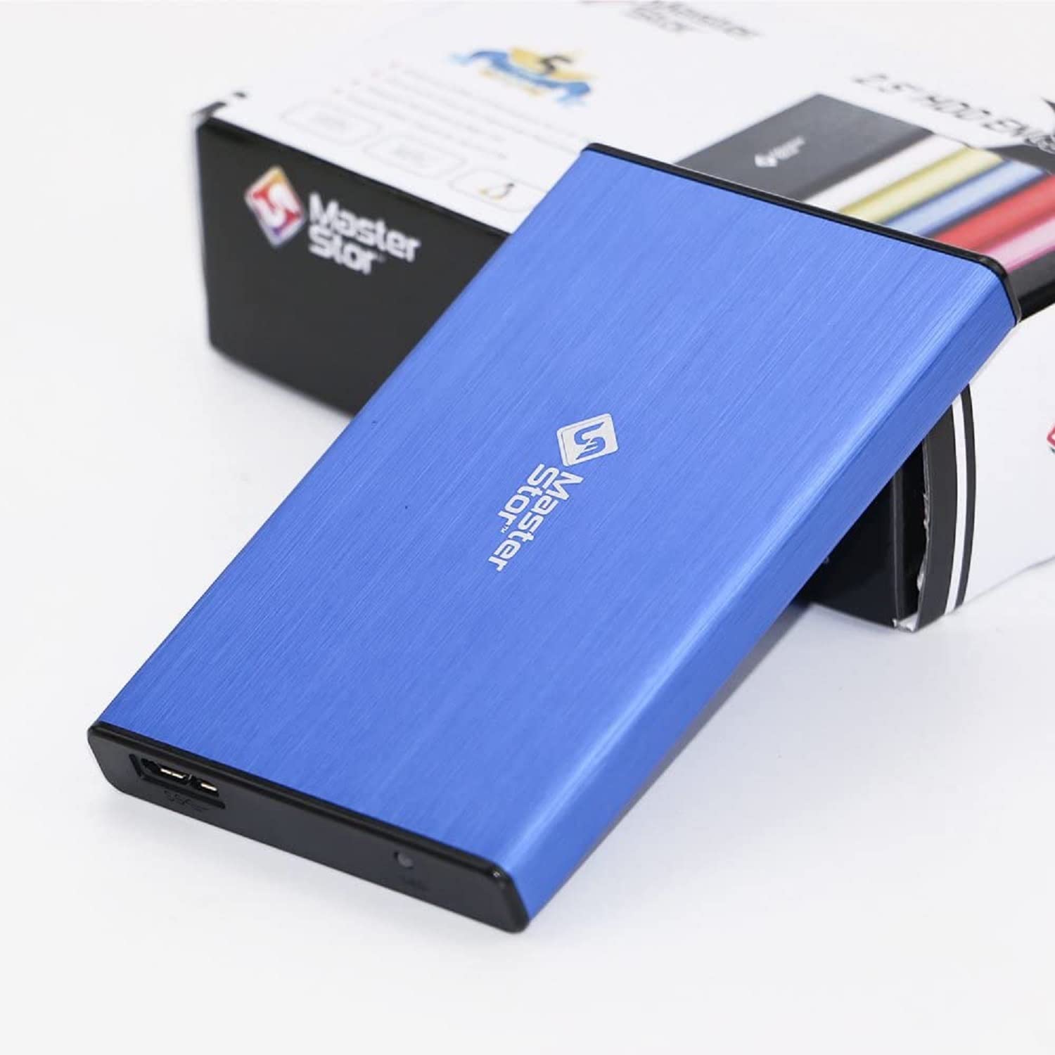 MasterStorb Disco Duro Externo USB 3.0 Super-Fast 2.5" SATA Disco Duro Portátil Disco Duro Portátil, Rojo, Plateado, Negro, Azul y Rosa Todos los GB diferentes disponibles (250GB, AZUL)