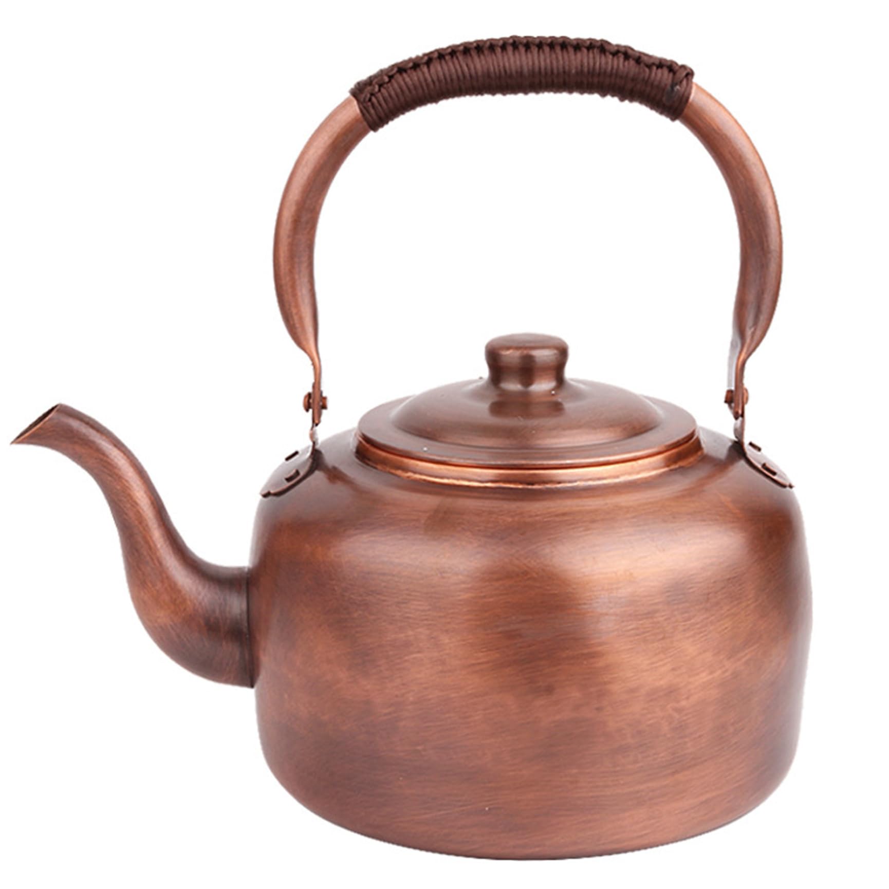 Otbushit Copper Tea Kettle for Stove Top 3L Whistling Kettle with Ergonomic Handle Works on Induction Gas & Electric Stoves Vintage Teapot