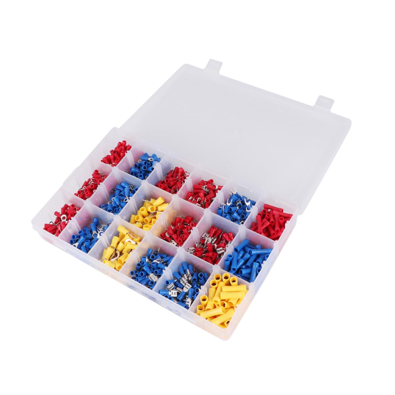 Conector de Terminal de Anillo Tubular Pvc 1300 Piezas | Extremos Cerrados para Cable de Batería, Alta Conductividad y Soldable, Talleres de Reparación Automotriz