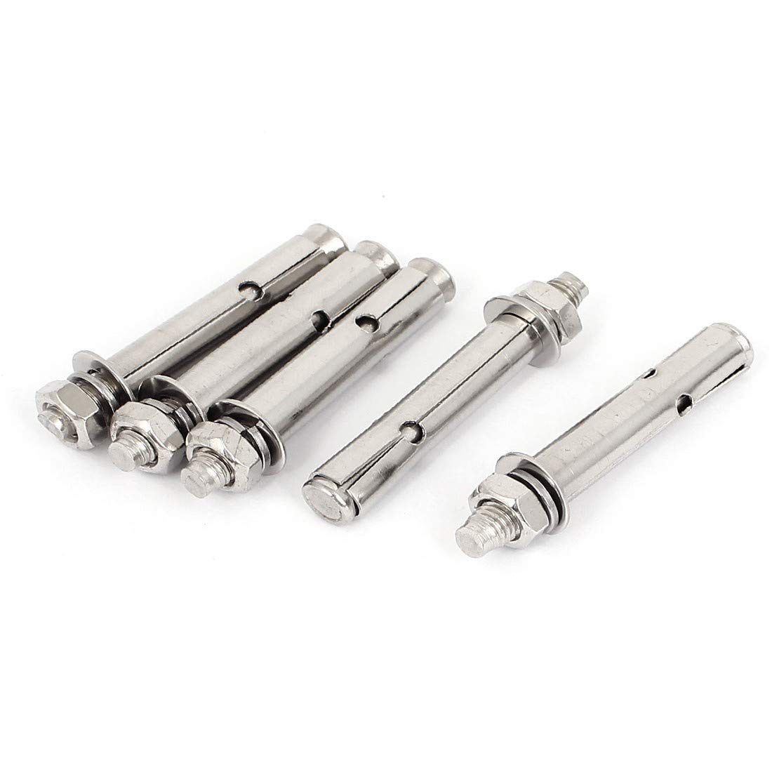 Expansion Bolts, M8x70mm 304 Featured Stainless Steel Through Reliable Efficacy Expansion Sleeve Bolt Anchor 5pcs