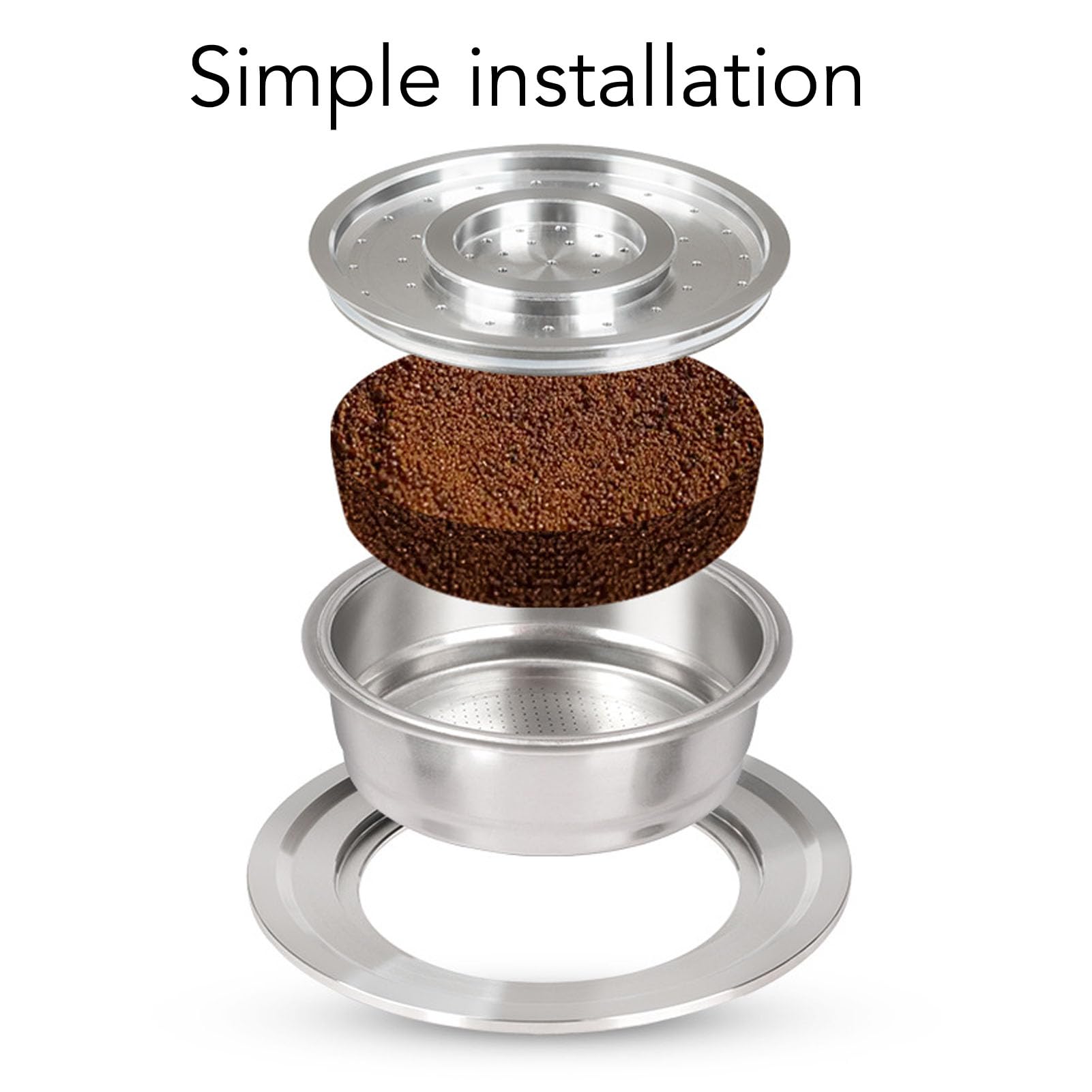 JTLB Taza de café reutilizable de acero inoxidable, cápsula recargable para máquina , con filtro inoxidable