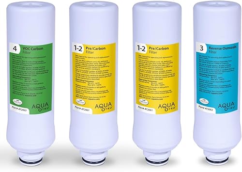 AquaTru Paquete combinado de 1 año + paquete de filtro RO – Incluye 2 prefiltros, 1 filtro de carbono y 1 filtro RO para AquaTru Classic, Smart &