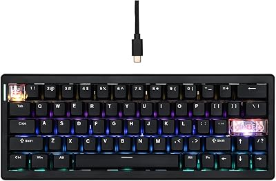 MechLands C60 HE CIDOO Tastiera cablata per gioco rapido, interruttore magnetico silenzioso, polling hall a 8K, latenza di 0,125 ms, layout compatto con 63 tasti