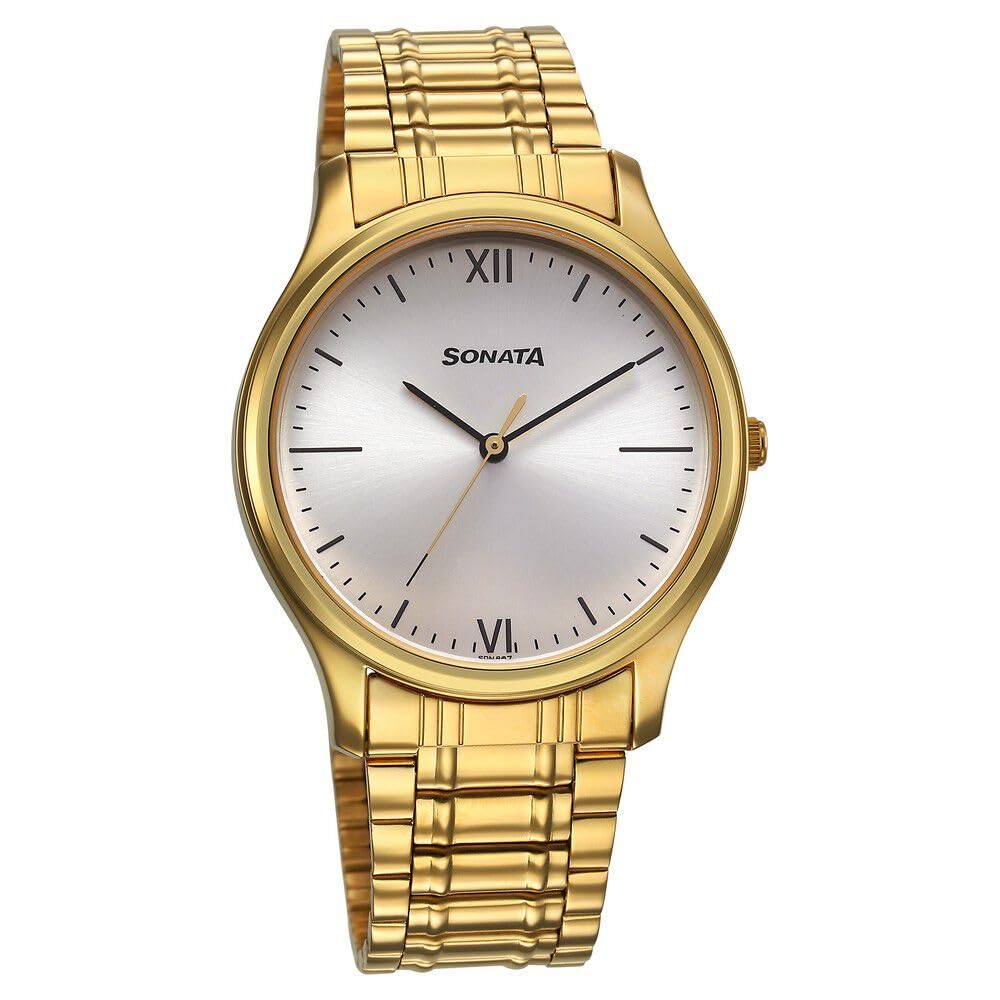 Fastrack Stainless Steel Analog Silver Dial Mens Casual Watch, Band Color:Gold (B0C5N2BBYY) Amazon Price History, Amazon Price Tracker