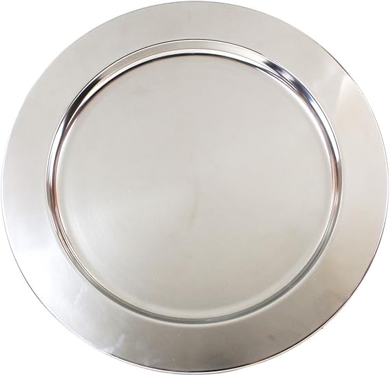 Ms Lovely Silver Stainless Steel Metal Charger Plates For
