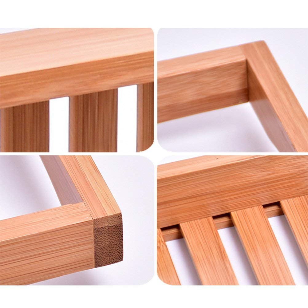 Bandeja de madera de bambú natural para bañera con rieles, ideal para organizador de ducha para baño