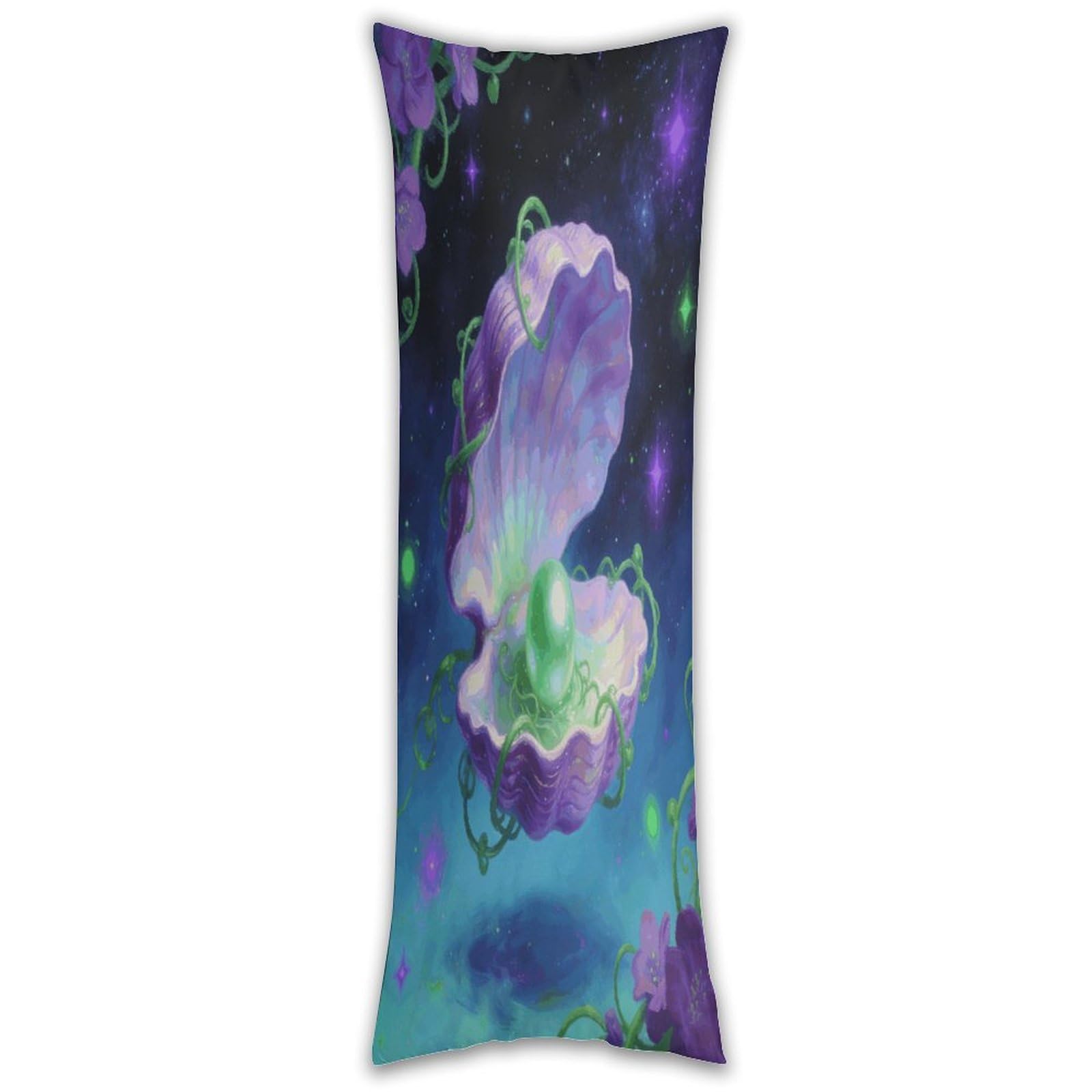 Purple Green Pillow Cases Breathable Vertical Long Pillowcase Body Pillowcase with Hidden Zipper Closure Soft and Cozy Pillow Cover 20x54 Inches for Bedroom Couch