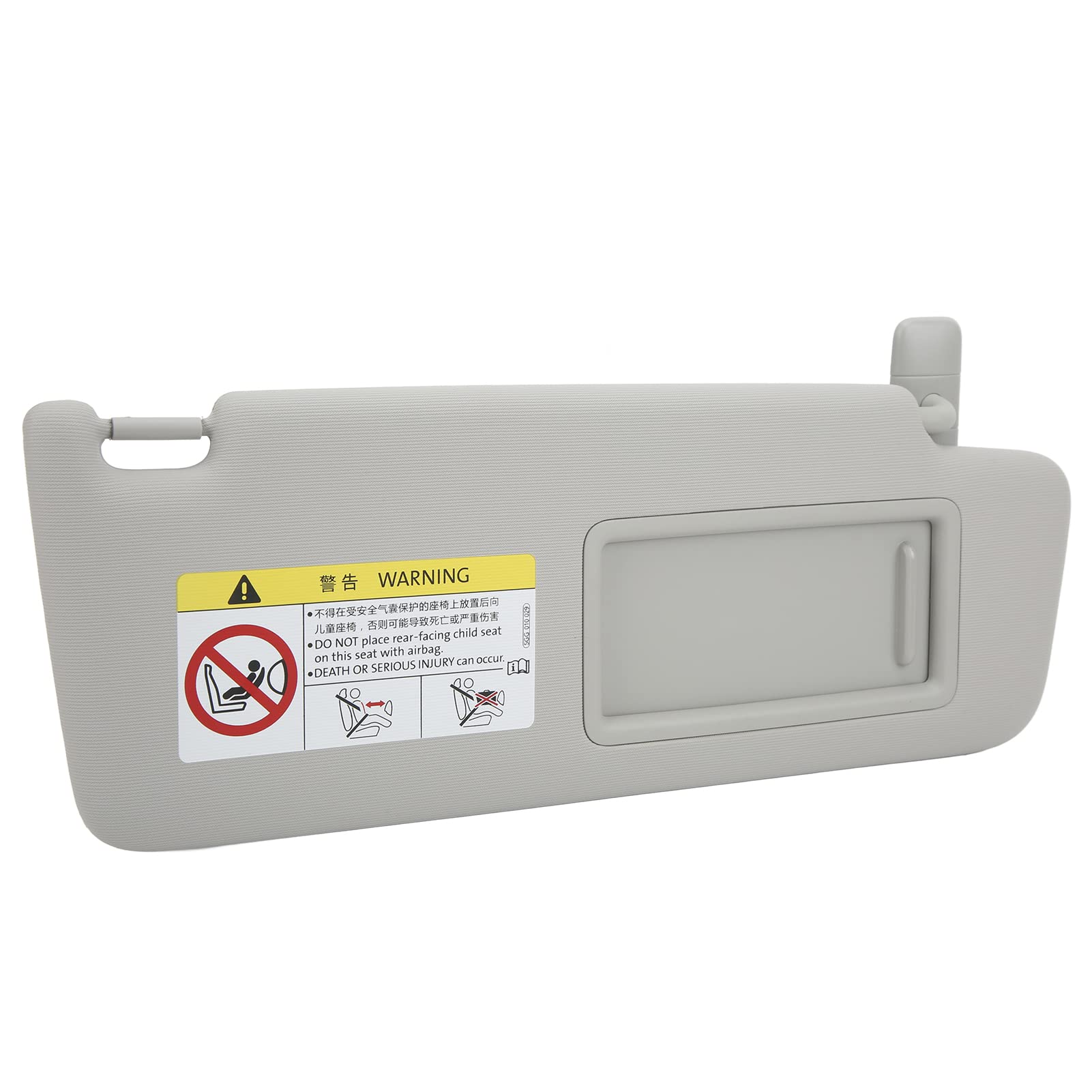 Aramox Aletta Parasole Destra, Visiera Parasole Interna Anteriore Auto Destra ABS Plastica Panno di Ricambio Grigio per MK7 2014‑2017 OE: 5GG857552
