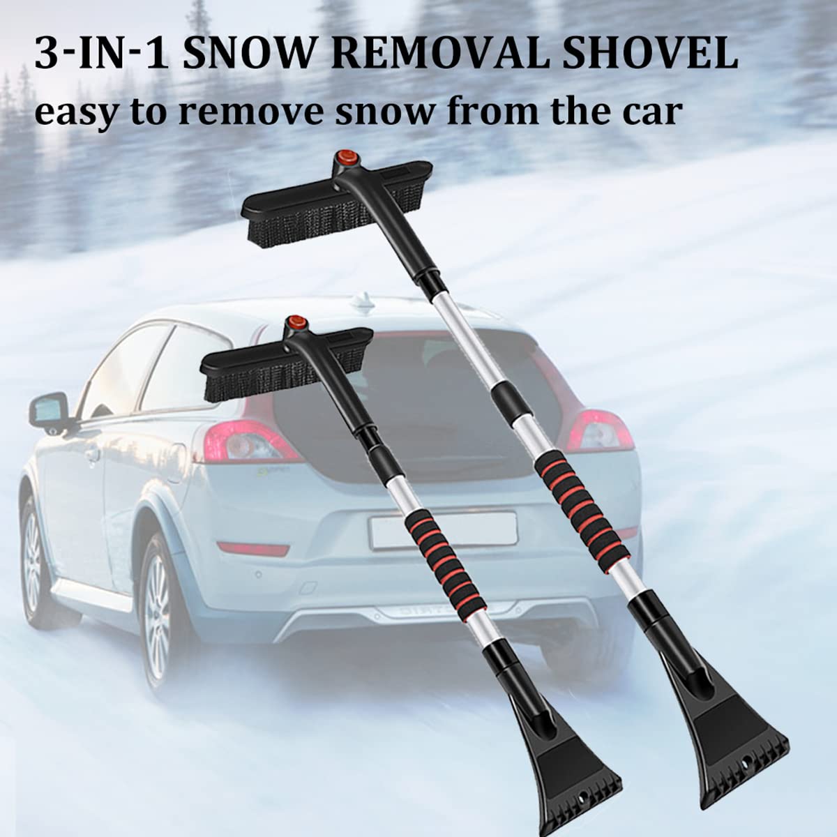 Pelle à Neige Voiture grattoir à Glace Brosse de Nettoyage Extensible Auto Pare-Brise Pelle à Neige Brosse Hiver grattoir à Glace Outils de décapage