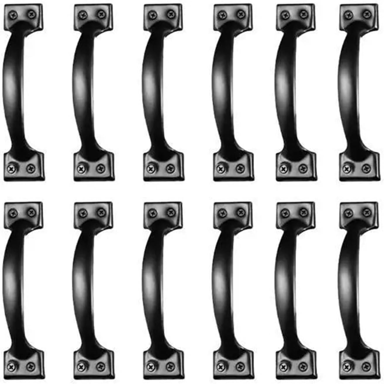 Gkirqvpe Black 12Pcs Cabinet Knobs, Black Iron Cabinet Knobs, Pack Of 6-12, 4.68X1.06x1.02in(Black 12Pcs)