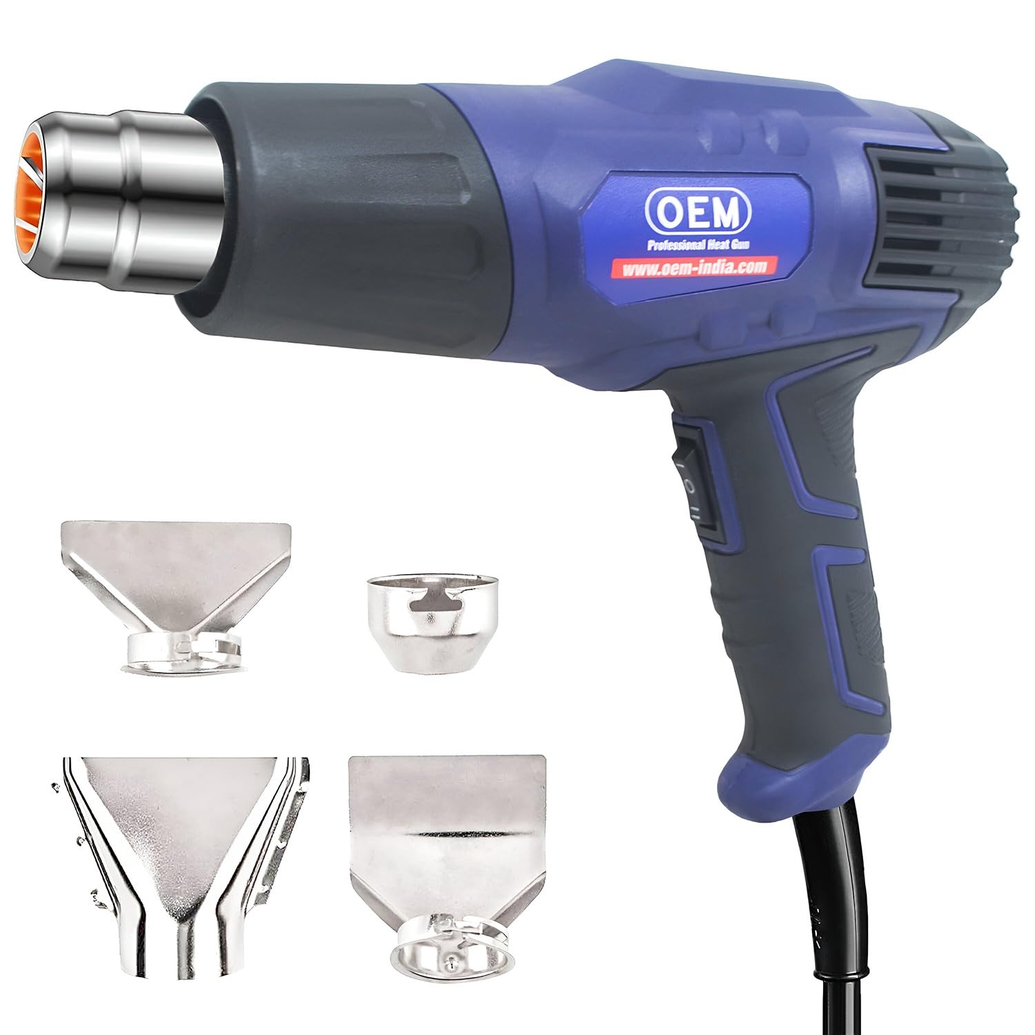OEM Heat Gun 2000W With Dual Temperature Mode (2 Air Flow Mode) & 4 Nozzles, With table Standing feature, Professional Quality Hot Air Gun for Crafts, Shrinking