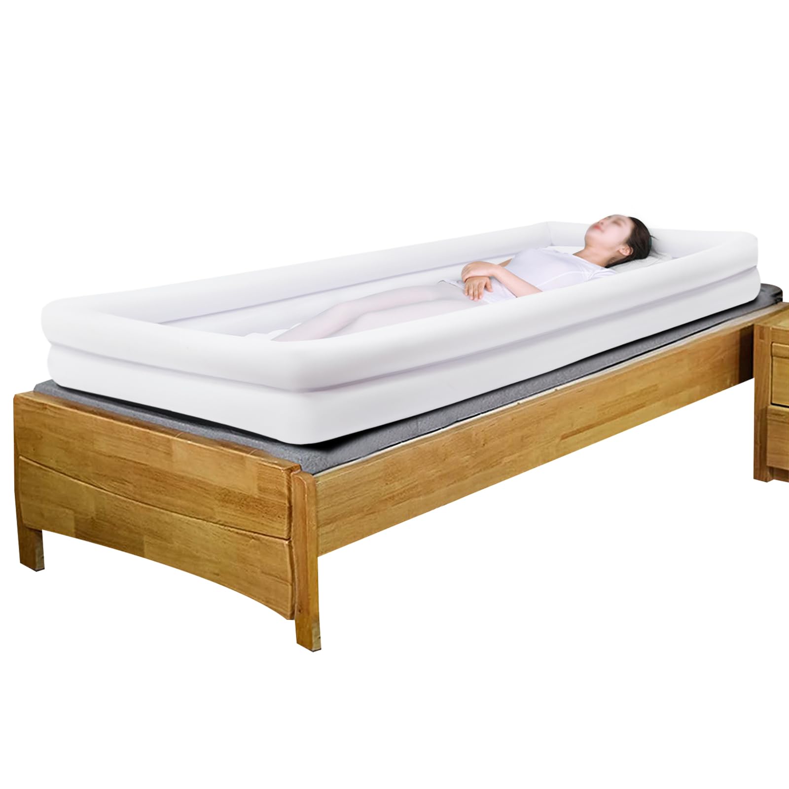 Bañera inflable lavado de cuerpo entero para pacientes postrados en cama grandes PVC con bomba eléctrica cabezal de ducha válvula de drenaje soporta personas mayores discapacitados post cirugía
