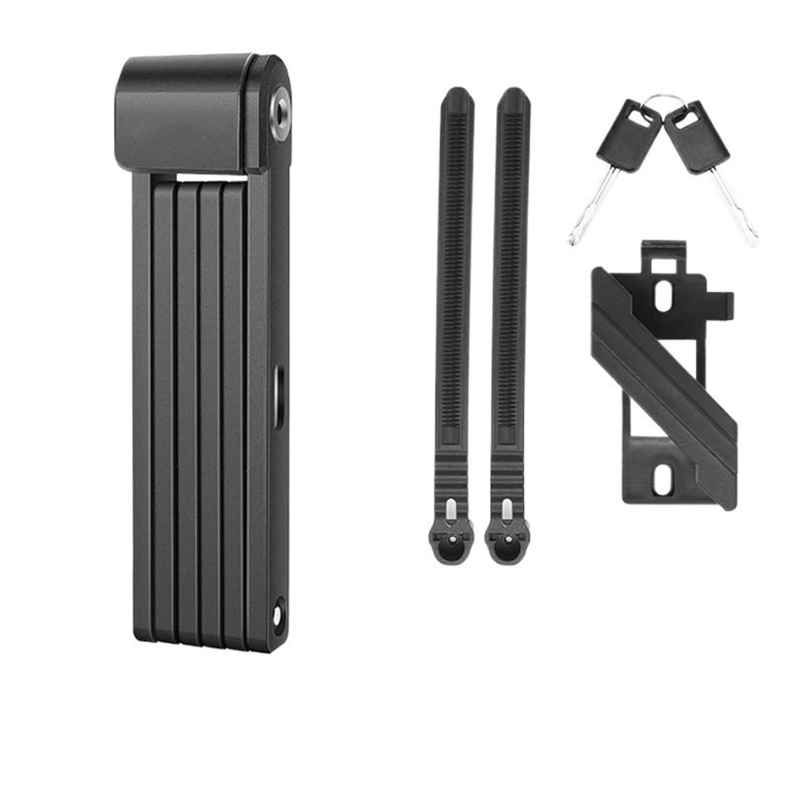Chain Lock Foldable Bike Lock Key Strong Security Anti-Theft Bicycle Password Heavy Chain Cable Padlock Motorcycle Motorbike Lock(80cm-2Key Black)