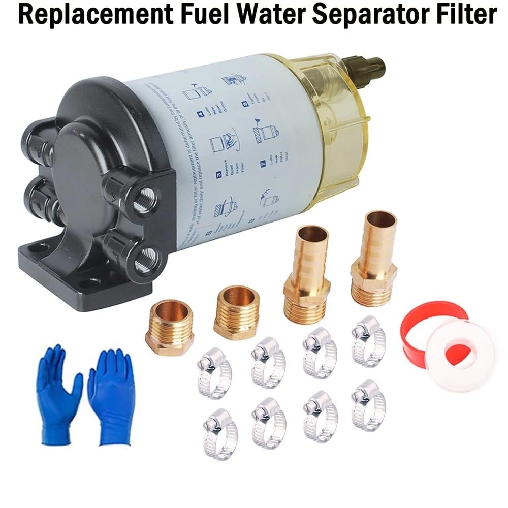 Filtro Diésel para Coche S3213, Conjunto De Filtro Separador De Aguaparacombustible, Compatible con Motores De Barcos, Filtro De Combustible De 10 Micras.