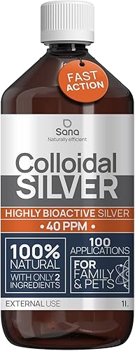 Líquido de plata coloidal 32 fl oz 30 PPM - Agua de plata hidrosol bioactiva - Solución de suplemento nano solar natural de apoyo inmunológico -