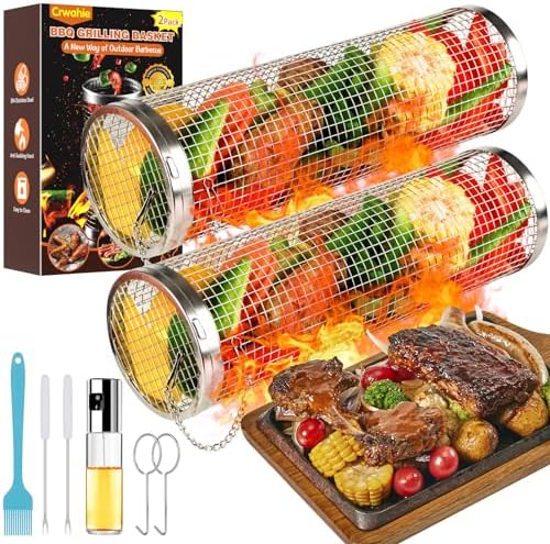 3Pcs BBQ Grilling Basket Stainless Steel Barbecue Grill Basket Tools Grill Mesh For Fish Vegetable Steak Bbq Tools I.1268143147