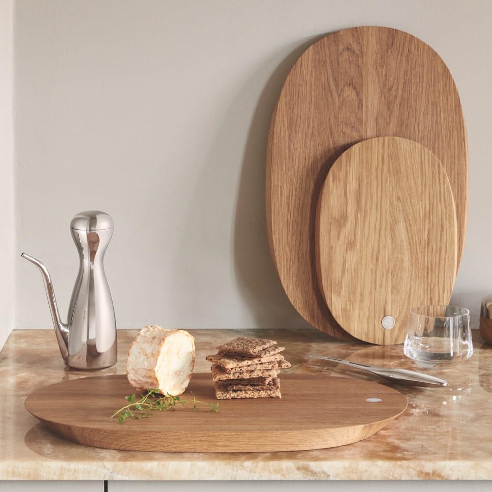 Georg Jensen Deska do serwowania Alfredo, taca do krojenia z litego drewna dębowego, zaprojektowana przez Häberli Alfredo, elegancki talerz do dzielenia się jedzeniem, duża