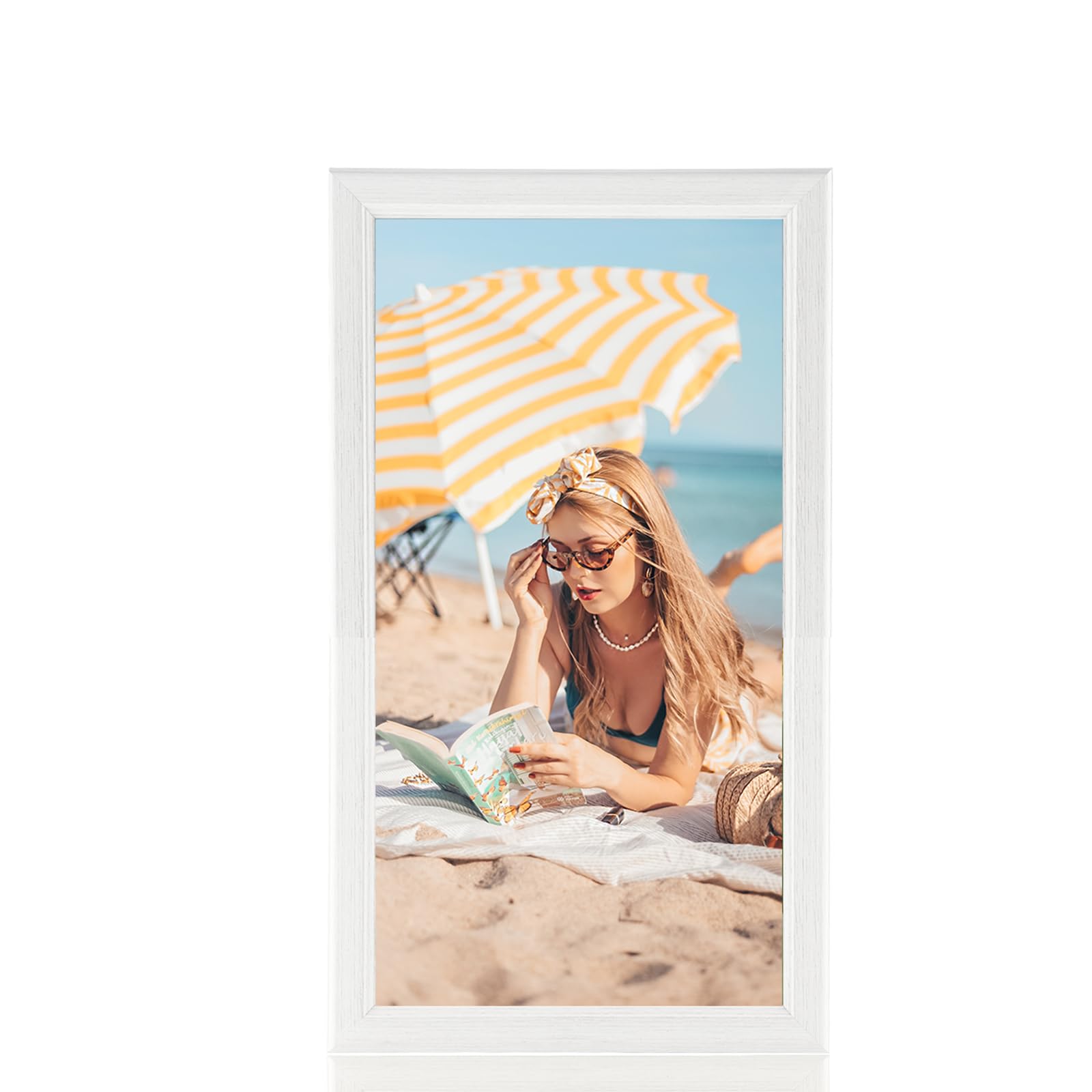 Amazon.com - 20x40 Wood Frame White, Modern Natural Woodgrain