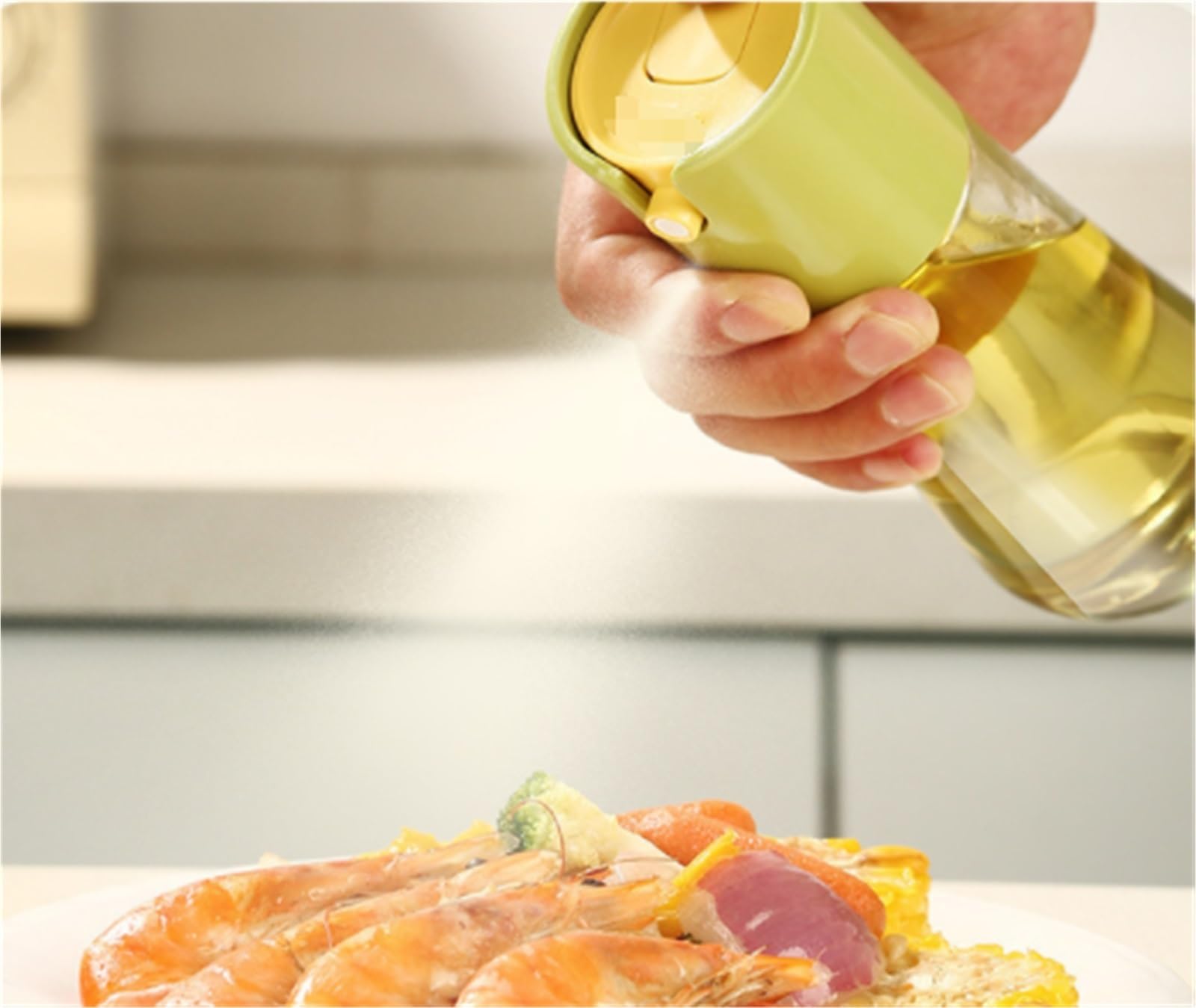 Ölsprüher Für Speiseöl Glasöl-Sprühflasche Mit Push-Typ, Geeignet For Backen, Braten, Grillen, Luftfritteuse Grillen Küche(Grün)