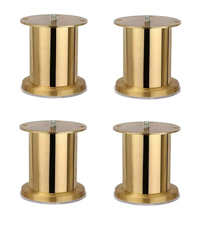 WSK Premium Copper Gold Glossy Finish Model Round Sofa Leg 50 MM / 4 Inch Height 4 Pcs #Sofalegs: Hardware: Home: Improvement: SL1160H4-004