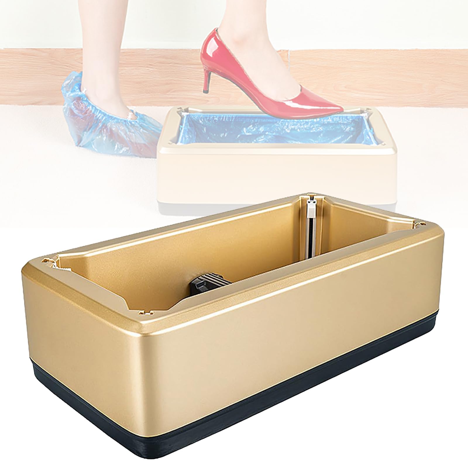 Máquina Automática Para Cubrir Zapatos, Dispensador Automático De Cubiertas Para Zapatos Desechables Con 200 Cubrezapatos De Plástico Desechables, Cubierta Para Zapatos Portátil Para El Hogar gold