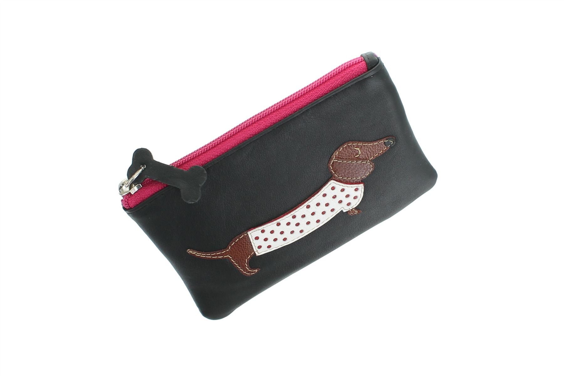 Porta Monete Bassotto in Pelle Mala Leather Collezione BEST FRIENDS 4133_65 Nero