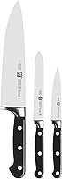 ZWILLING Professional S 3-Piece Razor-Sharp German Starter Knife Set, Made in Company-Owned German Factory with Special Formula Steel perfected for almost 300 Years, Dishwasher Safe,Black
