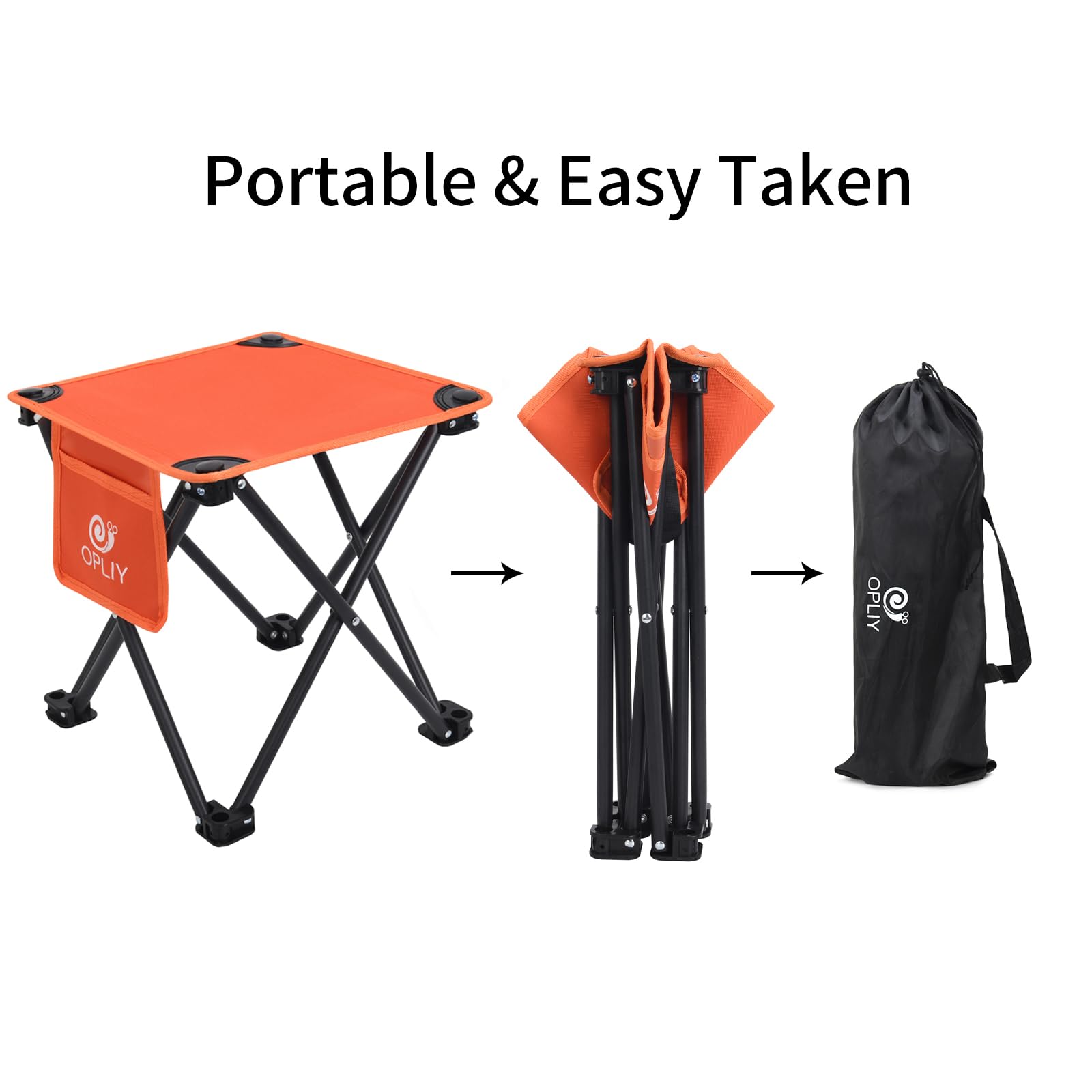 Taburete de camping, silla plegable portátil para camping, pesca, senderismo, jardinería y playa, asiento de camping con bolsa de transporte (naranja)