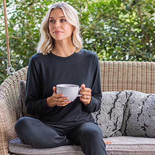 Softies Dream Jersey Crew Neck Lounge Set, Black, S #TOP1