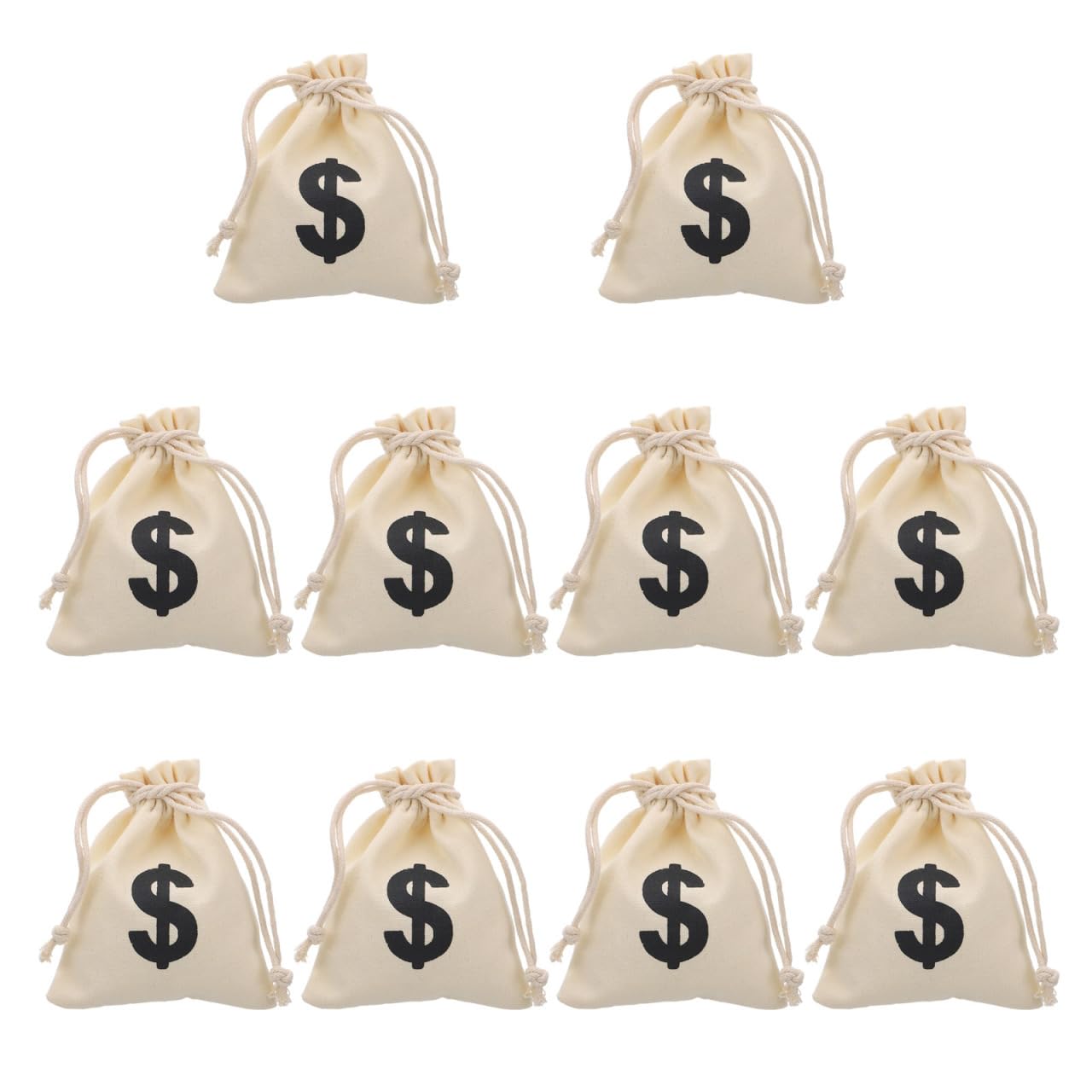 STOBOK 12 Stücke Kordelzug Geld Taschen Dollar Zeichen Bank Tasche Sackleine Kordelzug Würfel Schmuck Beutel Hessische Jute für Casino Theme Poker Party