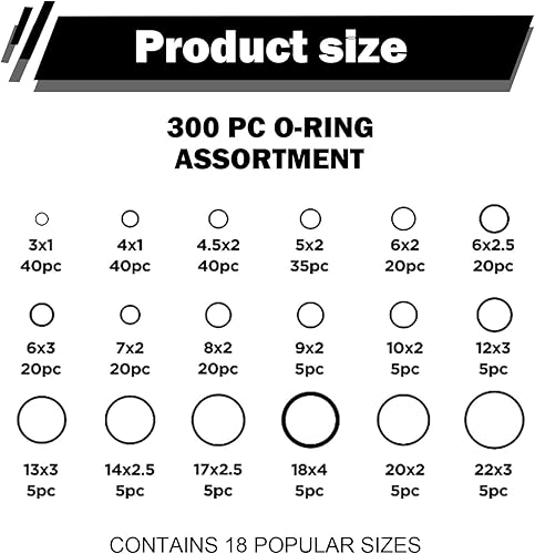 Miniatura 8 de Yumfugu Kit surtido de 270 juntas tóricas automotrices, anillo de puerto de compresor de aire acondicionado resistente a altas temperaturas,