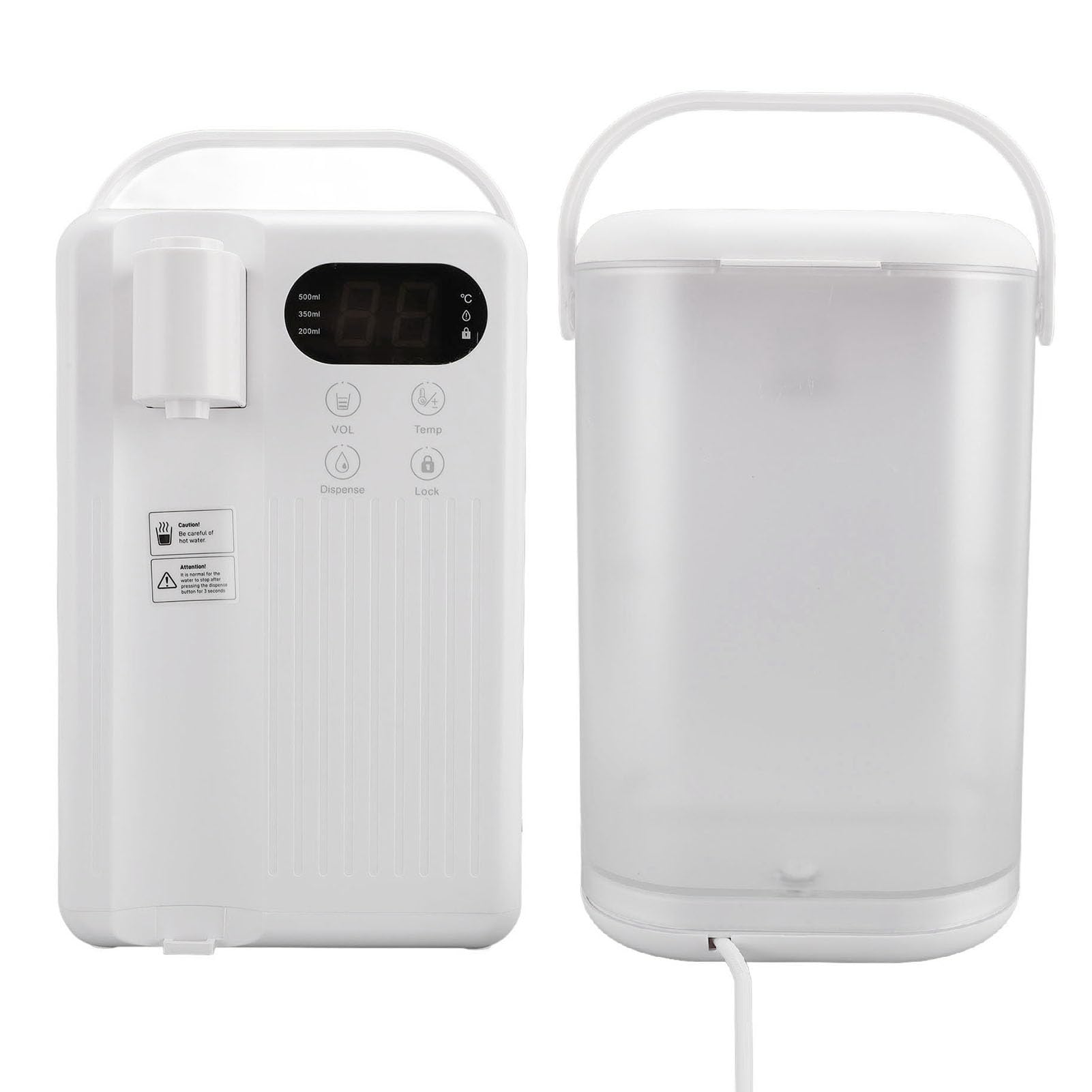 LICAEVEY Dispensador de Agua Caliente Instantáneo de 3 Litros con Bloqueo para Niños, Calentamiento Rápido en 3 Segundos, 12 Ajustes de Temperatura Ajustables, Caldera de Agua (Enchufe de EE. UU.)