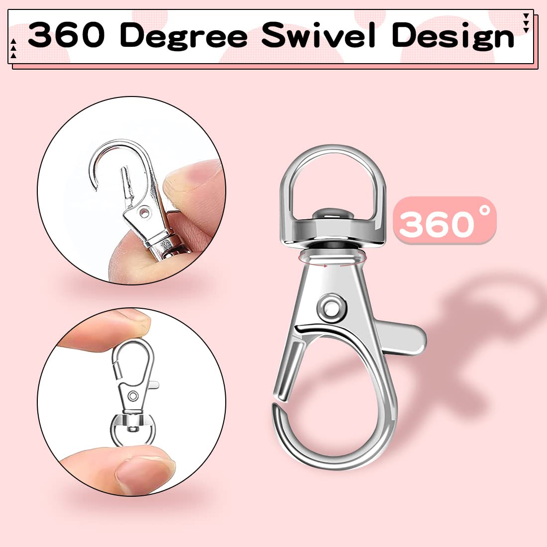 Set Di 10 Moschettoni Colorati Per Portachiavi - Girevoli 360° | Ideali Per Fai Da Te E Decorazioni - Foto 9