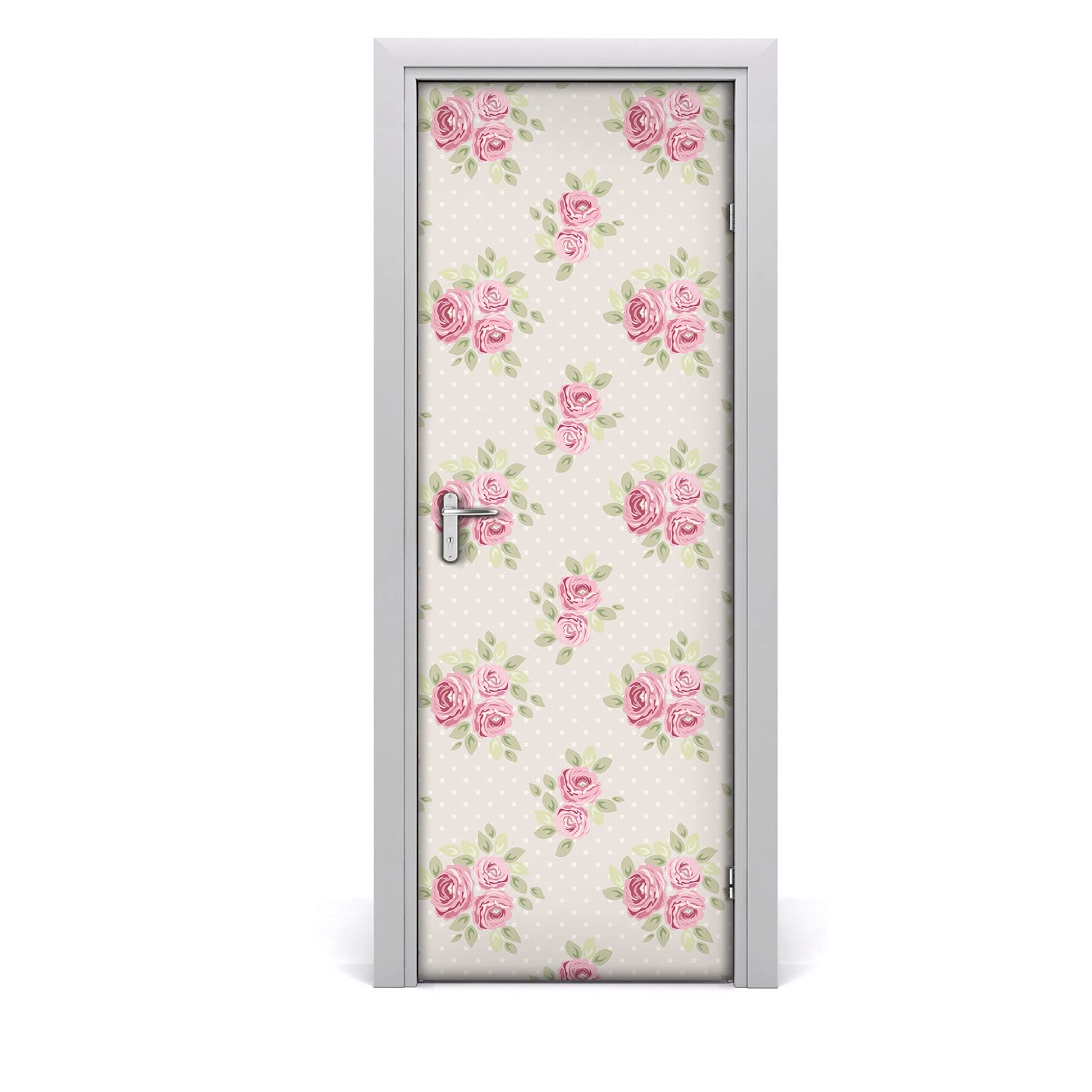 Papier peint sur la porte déco roses anglaises poster de porte adhésif 85x200