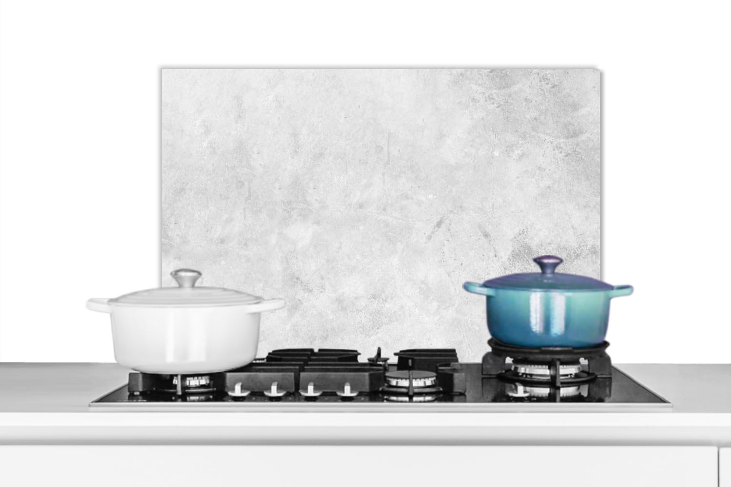 KitchenYeah® Spritzschutzplatte Für Die Küchenwand - Marmoroptik Grau, 60x40 Cm, Aluminium, Einfach Zu Reinigen & Ohne Bohren