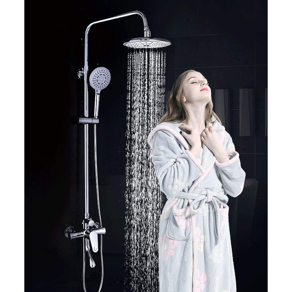 Système de douche mural anti-calcaire 3 fichiers pour pression stable