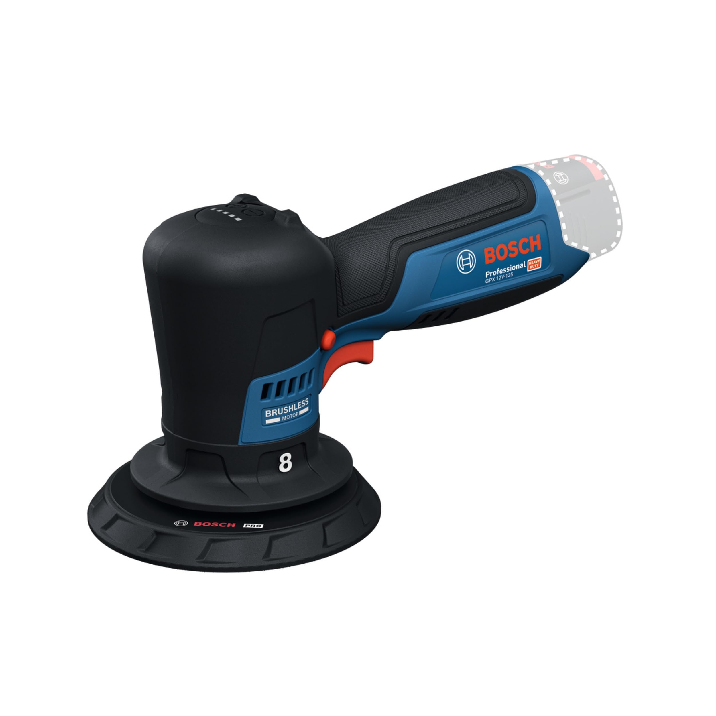 Bosch GPX 12V-125, polisseuse sans fil orbitale excentrique, 12V, 125 mm