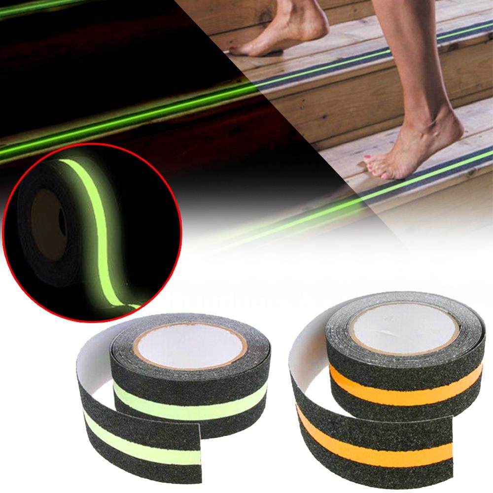 Anti Slip Traction Tape High Grip Adhesive Sticky Backed Safety Flooring Stripe Watch Your Step Caution Tape for Stairs Tread Step Yellow Black (1.88 Inch x 16.4 Ft)