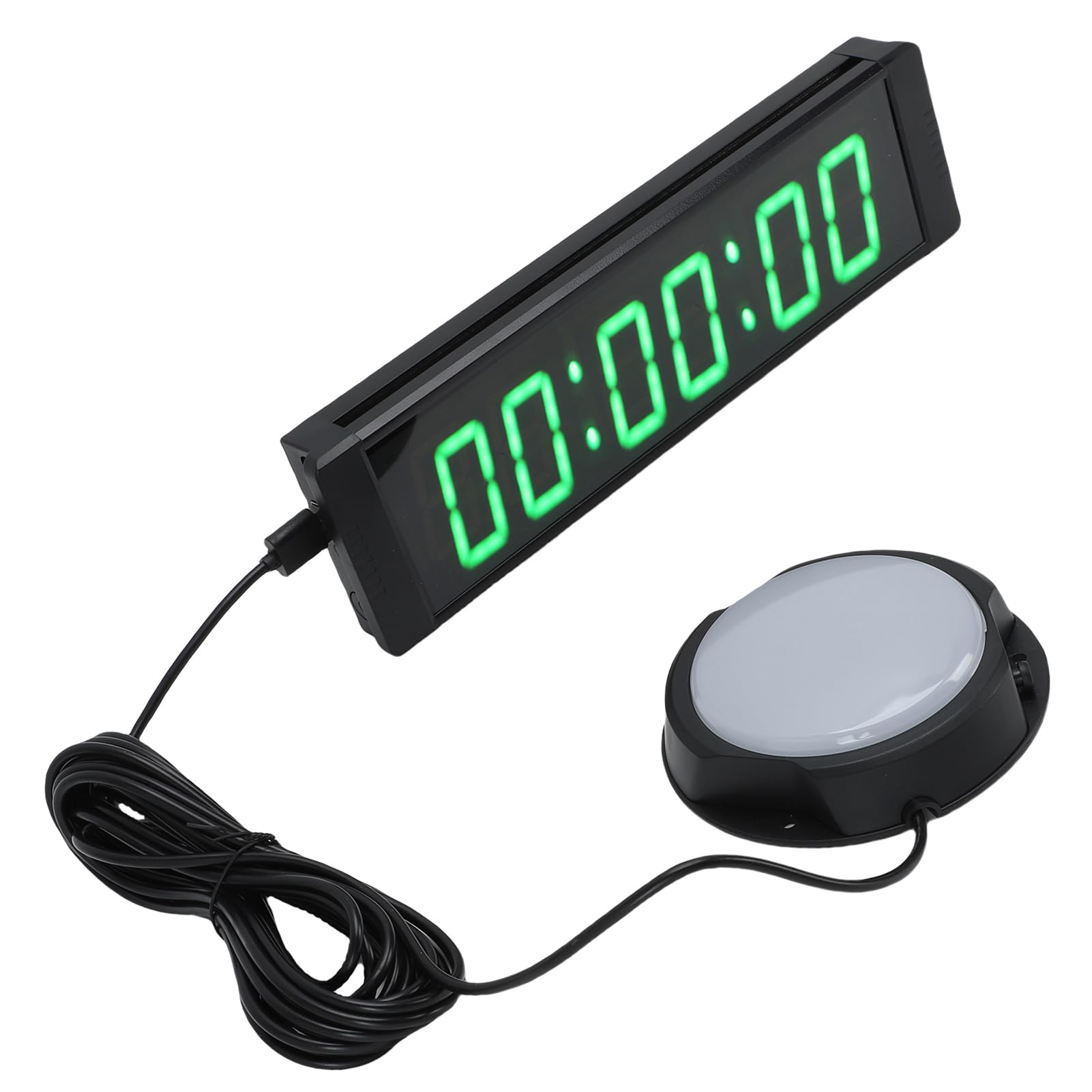 Focket Temporizador de, 6 Dígitos, Pantalla LED Verde de 1,5 Pulgadas, Cronómetro, Temporizador de Cuenta Regresiva Multifunción con Control Remoto y Botón con Cable para Eventos, Reuniones