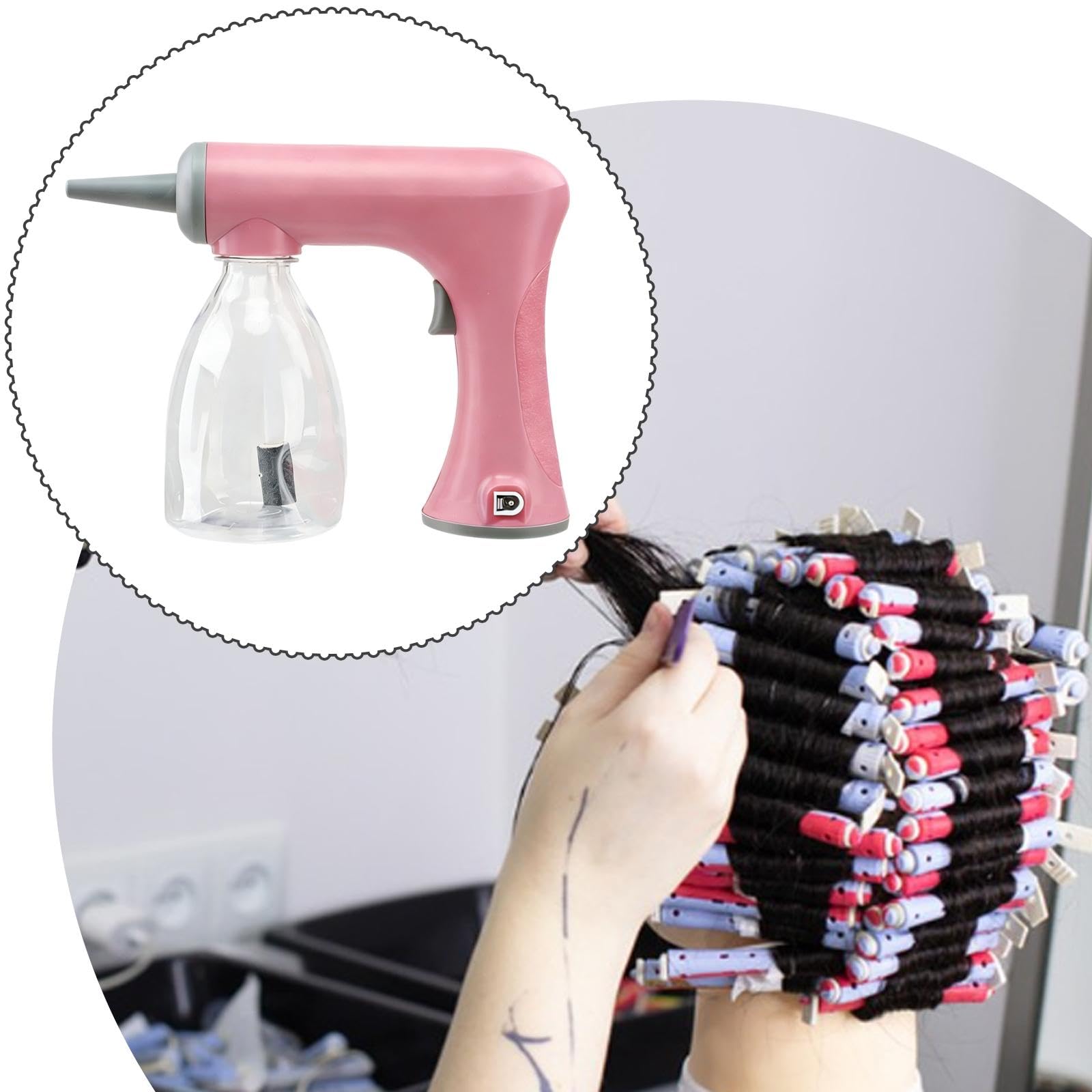 Foaming Maschine Bubble Gerät Perming Elektrisches Styling Zubehör Professionelles Haarstyling Werkzeug Aus Beständigem Pp für Gleichmäßige Schaumerze, Rosa