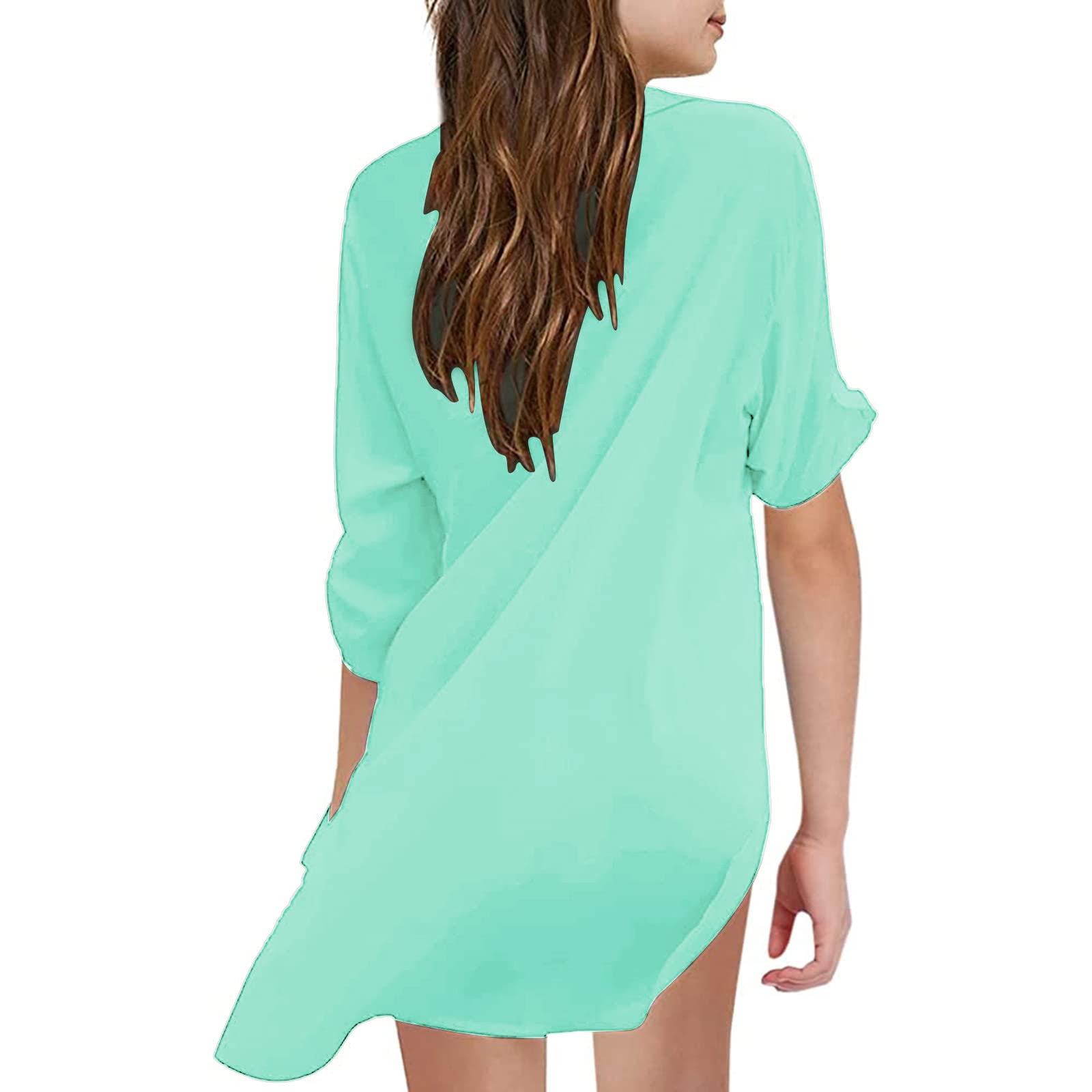 Faldas Niñas a Cuadros Traje de Baño Infantil para Niñas Niñas Cubierta de Playa para Niñas Camisa de Gasa Bikini Traje de Baño Vestido de Playa Encubrimiento de Natación Elegante