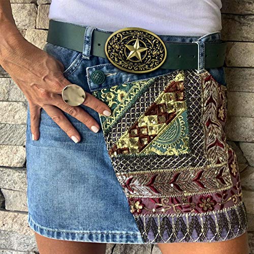 Hebilla de cinturón de vaquero marrón grande estilo vintage para hombre 6